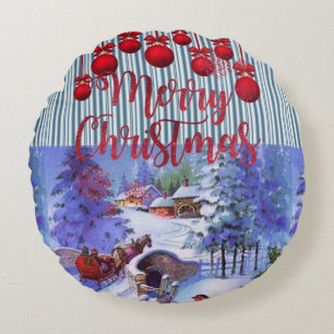 Almohada Redonda Navidad, Feliz Navidad