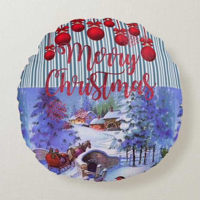 Almohada Redonda Navidad, Feliz Navidad (Anverso)