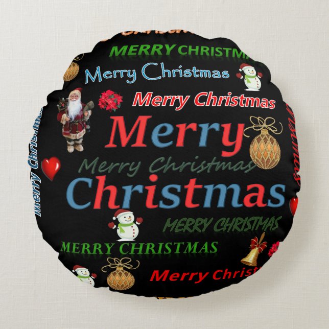 Almohada Redonda Navidad, Feliz Navidad (Anverso)