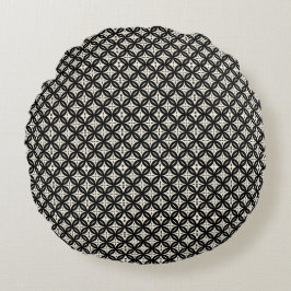 Almohada redonda negra y beige