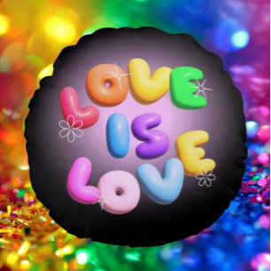 Almohada Redonda Orgullo Arcoíris 3D "Love Is Love