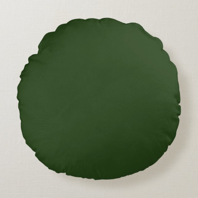 Almohada redonda oscura de Forest Green (Anverso)