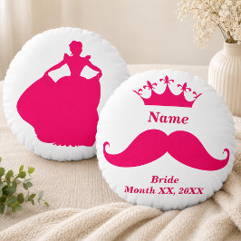 Almohada redonda para lanzar con bigote rosa de no