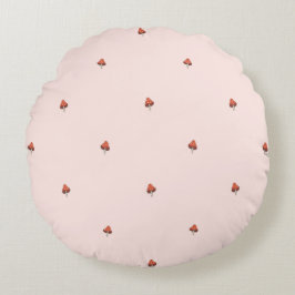 Almohada redonda para nursery con champiñones mini
