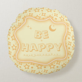 Almohada Redonda Patrón Estrellas Pequeñas Felices