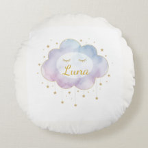 Almohada Redonda Personalizada con Nombre de Bebé