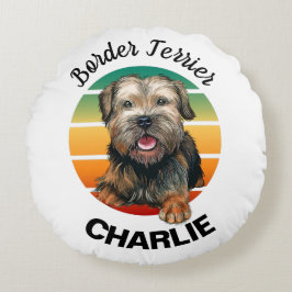 Almohada Redonda Personalizada de Border Terrier
