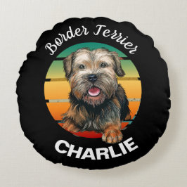 Almohada Redonda Personalizada de Border Terrier