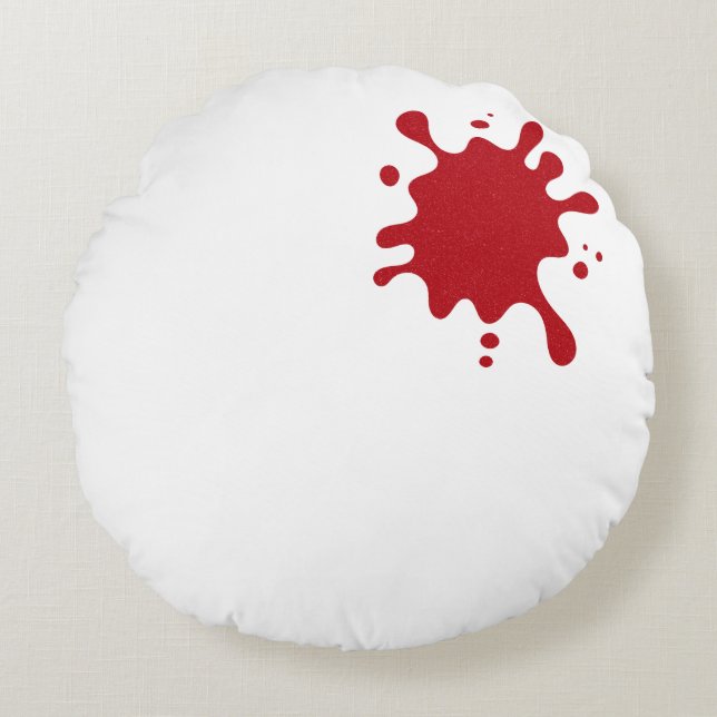 Almohada redonda personalizada de Splash Rojo 16" (Anverso)