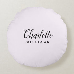 Almohada redonda personalizada - Monograma Pastel