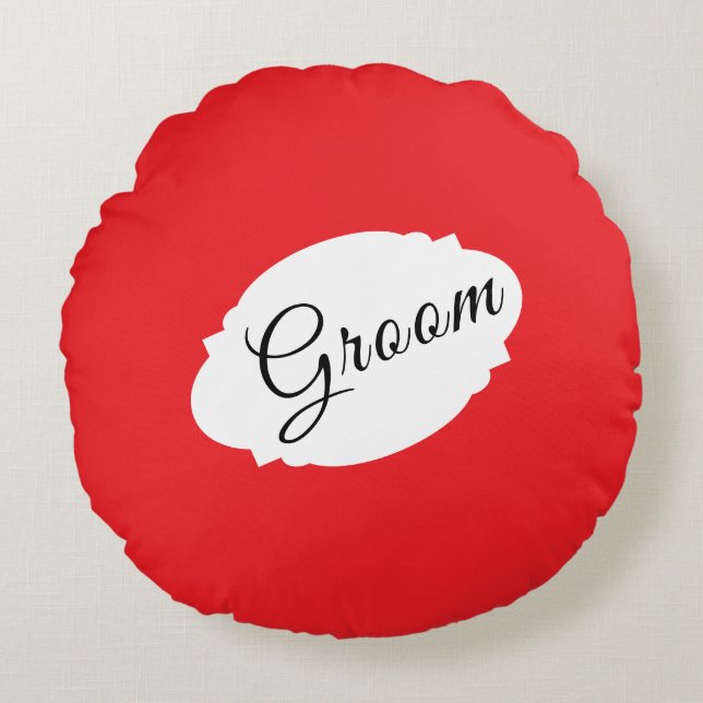 Almohada Redonda Personalizada para el Novio – Dec (Anverso)
