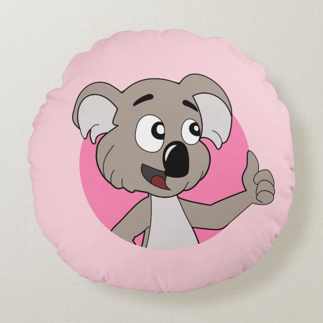 almohada redonda personalizado del oso Koala (Anverso)