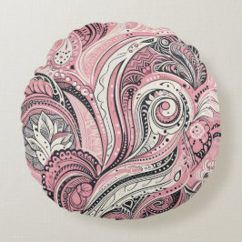 Almohada Redonda Pink Paisley The Home Studio