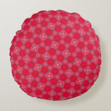 Almohada Redonda Retro de Trébol Rosa