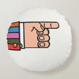 Almohada Redonda Retro Divertida Mano Señalando