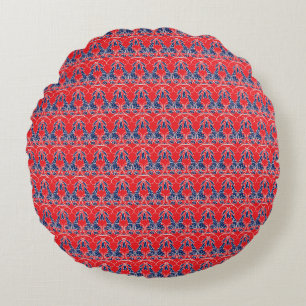 Almohada redonda roja y azul
