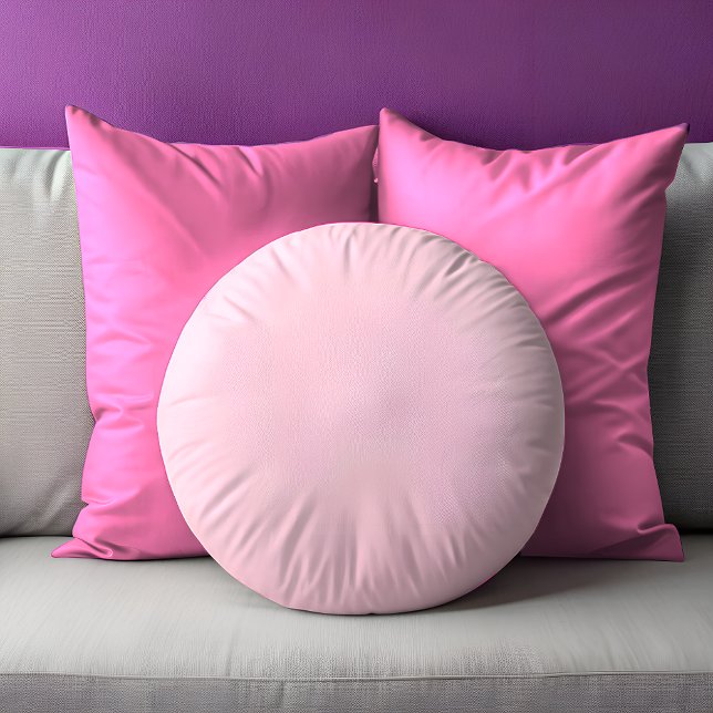 Almohada redonda rosa y turbia (Dusty Pink Solid Round Pillow)