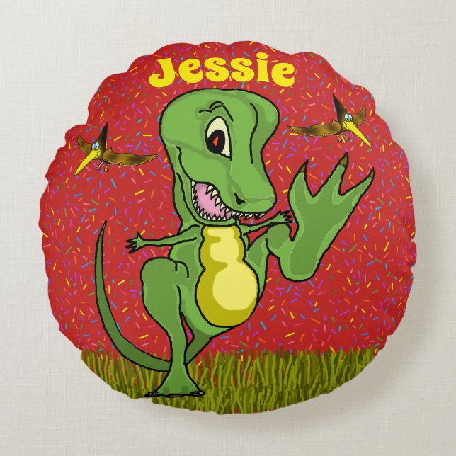 Almohada redonda T-Rex (Anverso)