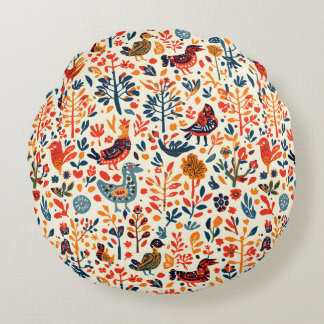 Almohada Redonda Tribal Folk Decorativa Cushion 