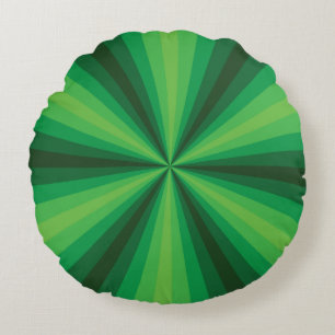 Almohada Redonda Verde de Ilusión Óptica