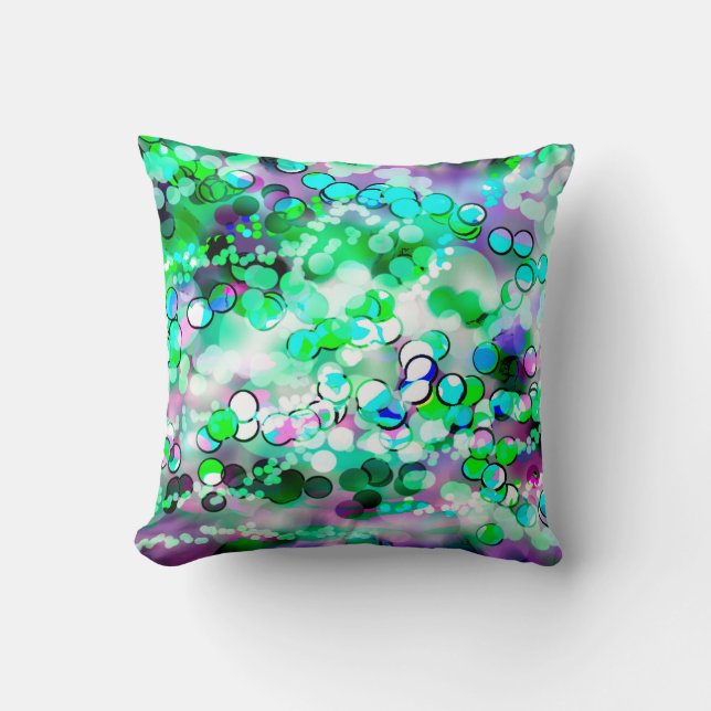 Almohada remezclada de Bokeh 92015 verdes (Anverso)