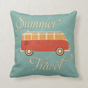 Almohada retra de la decoración del viaje del