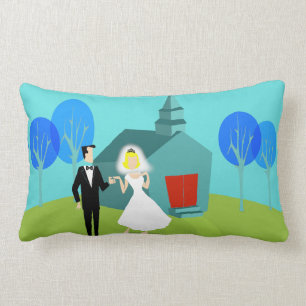 Almohada retra del Lumbar de los pares de la boda
