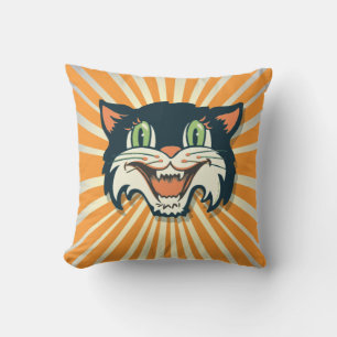 Almohada retra fresca del gato de Halloween del