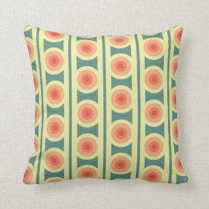 Almohada retra verde azulada y rosada