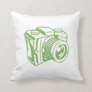 Almohada retra verde de la cámara
