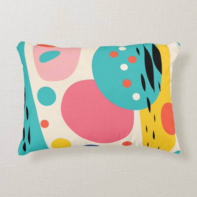 Almohada Retro Abstracta de Bosque (Anverso)