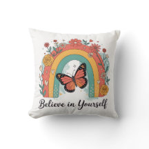 Almohada Retro Arcoíris de Tirar Cree en Ti MismoD