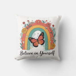 Almohada Retro Arcoíris de Tirar Cree en Ti MismoD