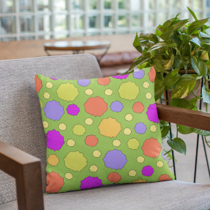 Almohada retro colorida brillante de lunares negri