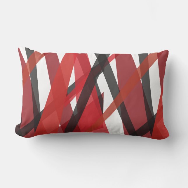 Almohada Retro con Diseño de Líneas Rojas y Negras (Anverso)