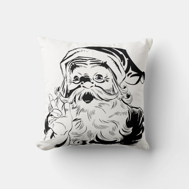 Almohada retro de Papá Noel (Anverso)