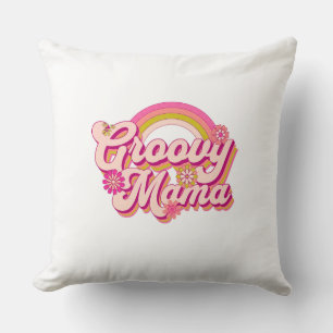 Almohada Retro Floral Groovy Mama Estética 70s