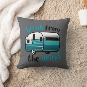 Almohada Retro RV Verde Azul