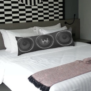 Almohada Retro Stereo Speaker Cuerpo Negro