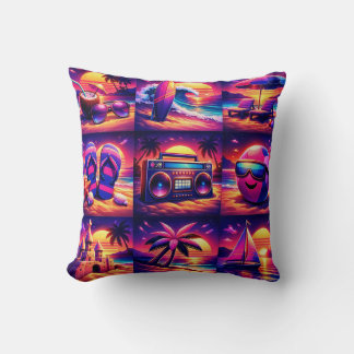 Almohada Retro Tropical Playa