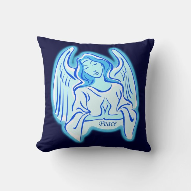 Almohada reverente del Ángel de la Paz Azul (Anverso)