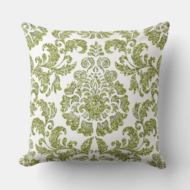 Almohada Reversible Brillo Destello de Oliva (Anverso)