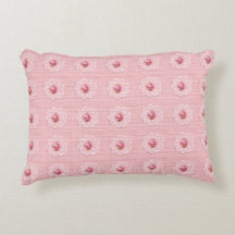 Almohada reversible con encaje de rosa rosa de ace