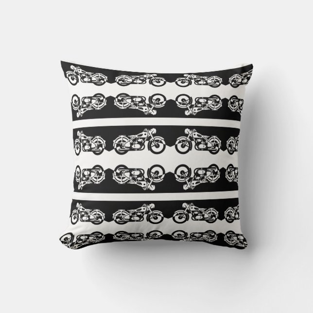 Almohada reversible con patrón de motocicleta de c (Anverso)