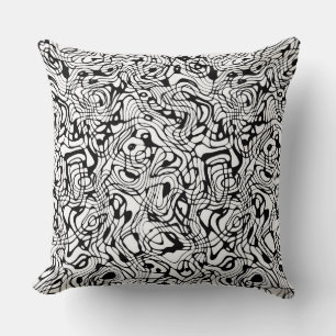 Almohada reversible con patrón errante blanco/negr