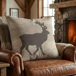 Almohada reversible con silueta de alce