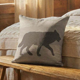 Almohada reversible con silueta de lobo