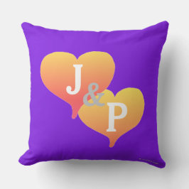 Almohada Reversible Corazones Púrpura Atardecer No