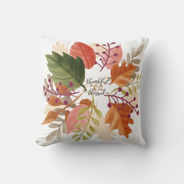 Almohada Reversible de Acción de Gracias de Acuare (Anverso)