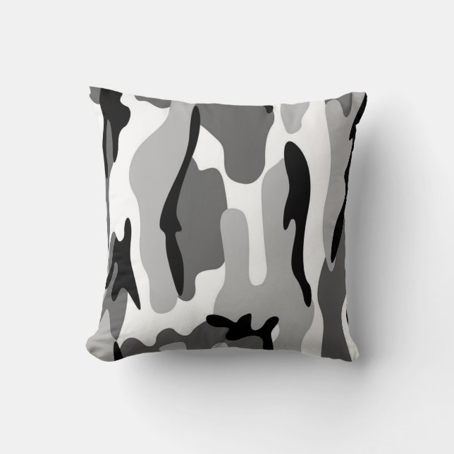 Almohada reversible de Camuflaje Gris y Negro (Anverso)